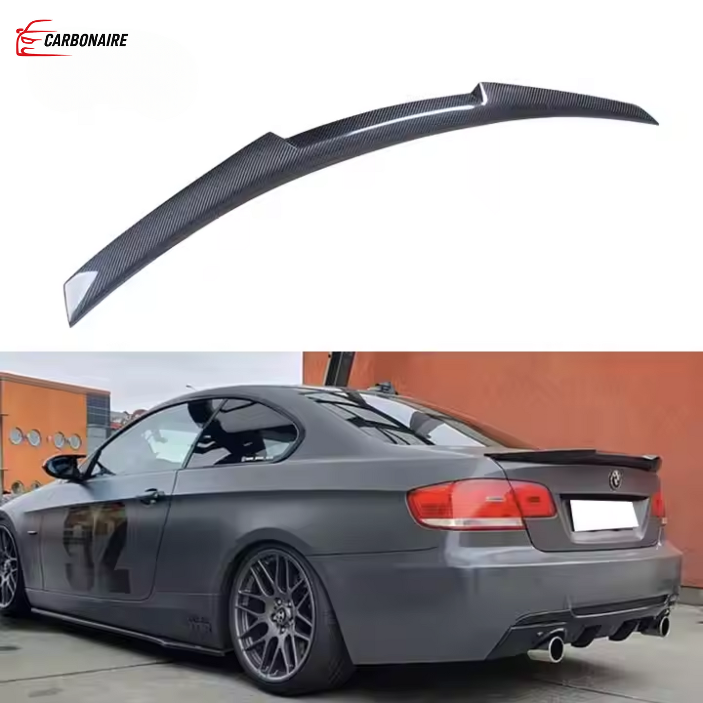 BMW E90/E92/E93 Spoiler Trunk Wing Carbon Fiber Rear M4 Style (2004-2013)