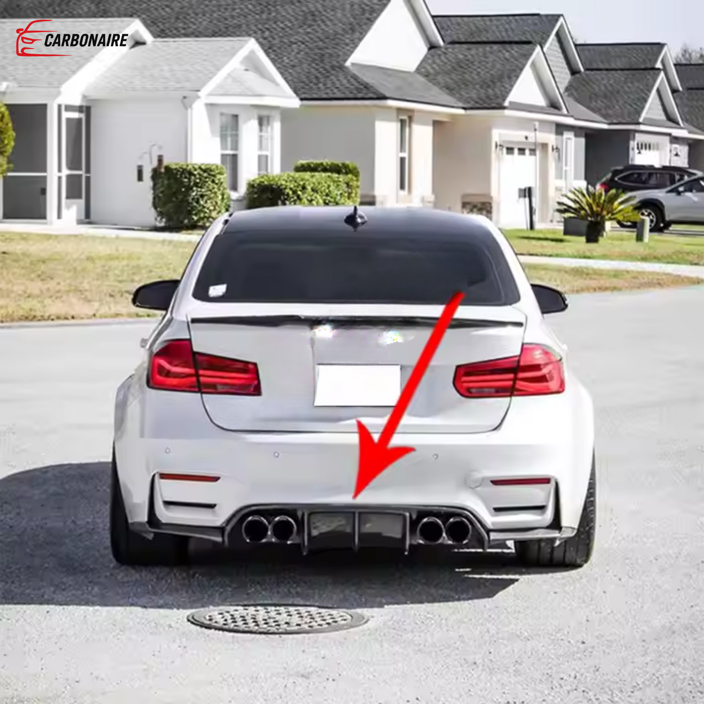 BMW F30 Rear Lip Rear Diffuser Carbon Fiber (M3 Bumper Only) (2012-2018)