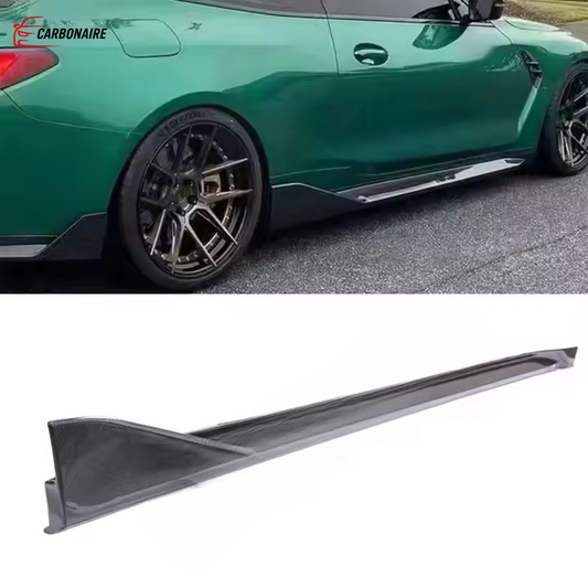 BMW M3 M4 G80 G82 Side Skirt Carbon Fiber Double Door Coupe MP Style  (2020-2024)