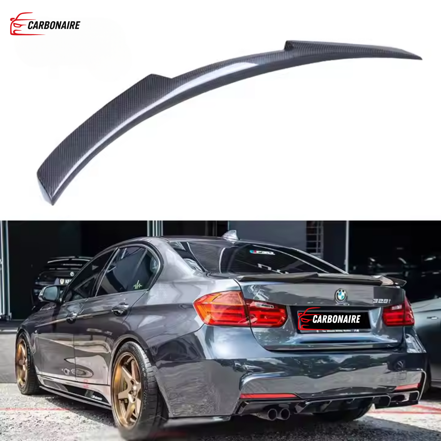 BMW  F30 F35/M3 F80  M4 Rear Spoiler Carbon Fiber Wing Style (2011-2019)