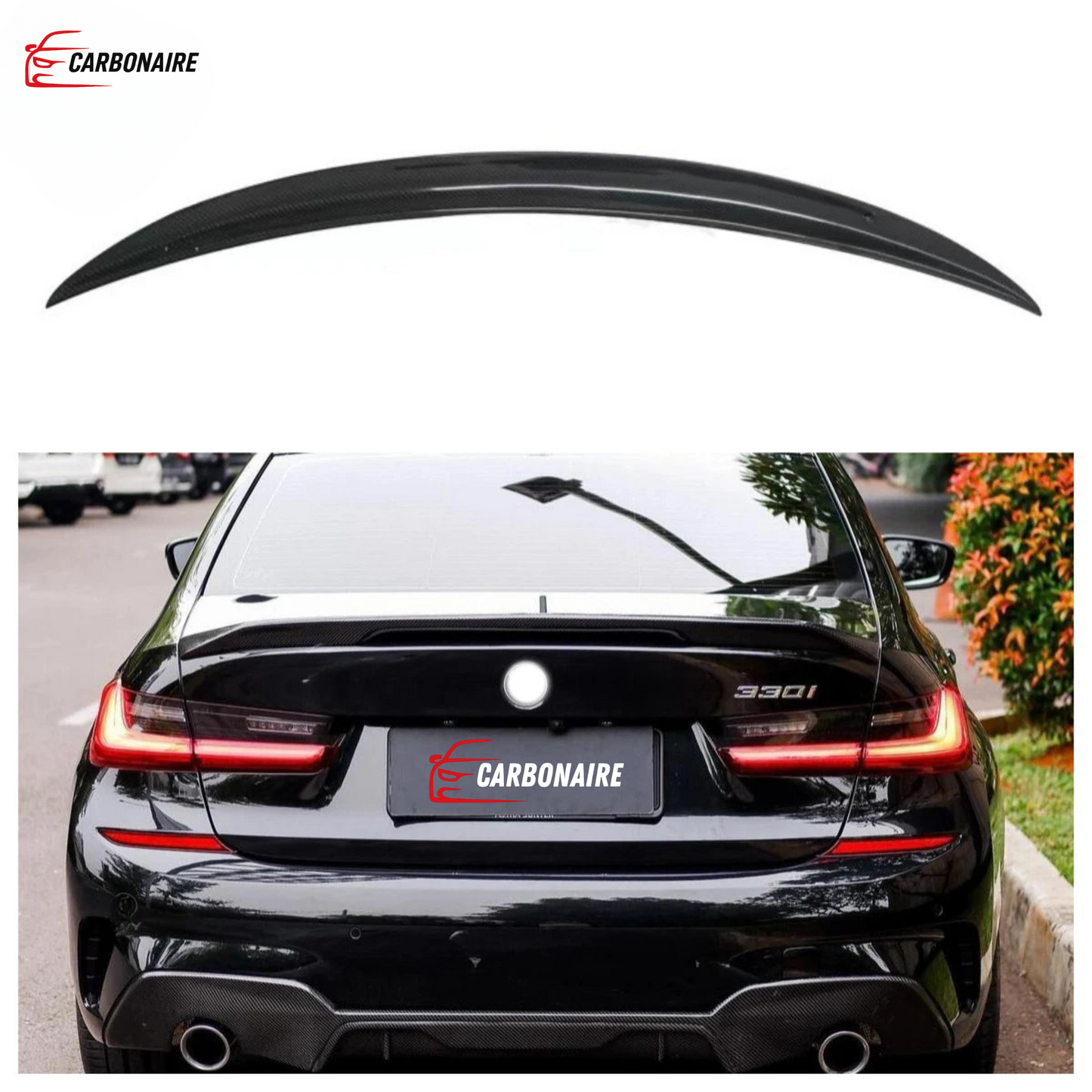 M340i Carbon Fiber MP Style Rear Spoiler Wing for BMW 3 Series G20 2019+