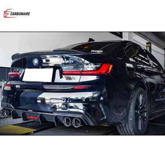 BMW G20 G28 Rear & Diffuser Lower Lip Spoiler Carbon Fiber M Sport TK Style (2020-2022)