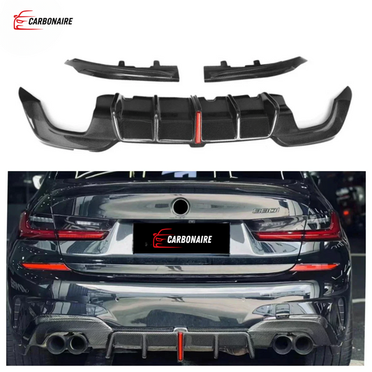 M340i Carbon Fiber KB Style Rear Bumper Diffuser for BMW 3 Series G20 2019-2023
