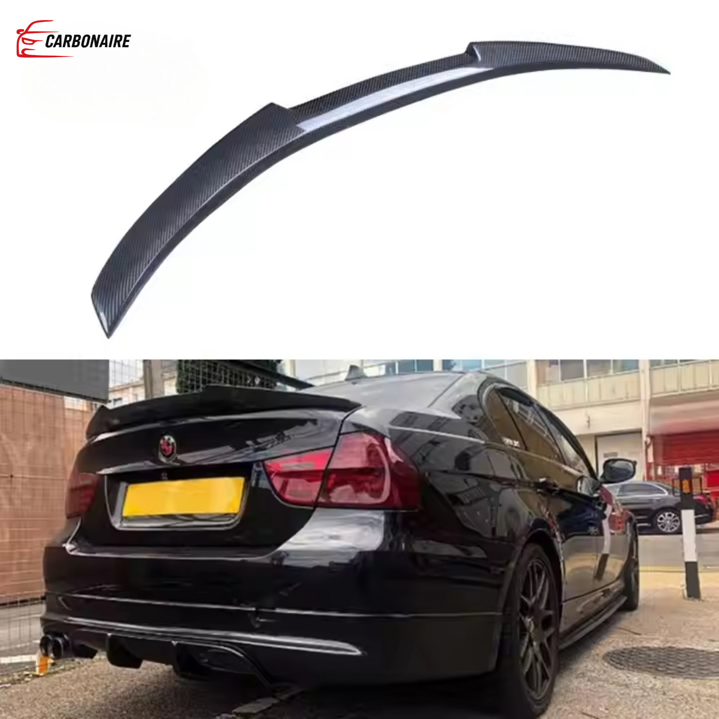 BMW E90/E92/E93 Spoiler Trunk Wing Carbon Fiber Rear M4 Style (2004-2013)