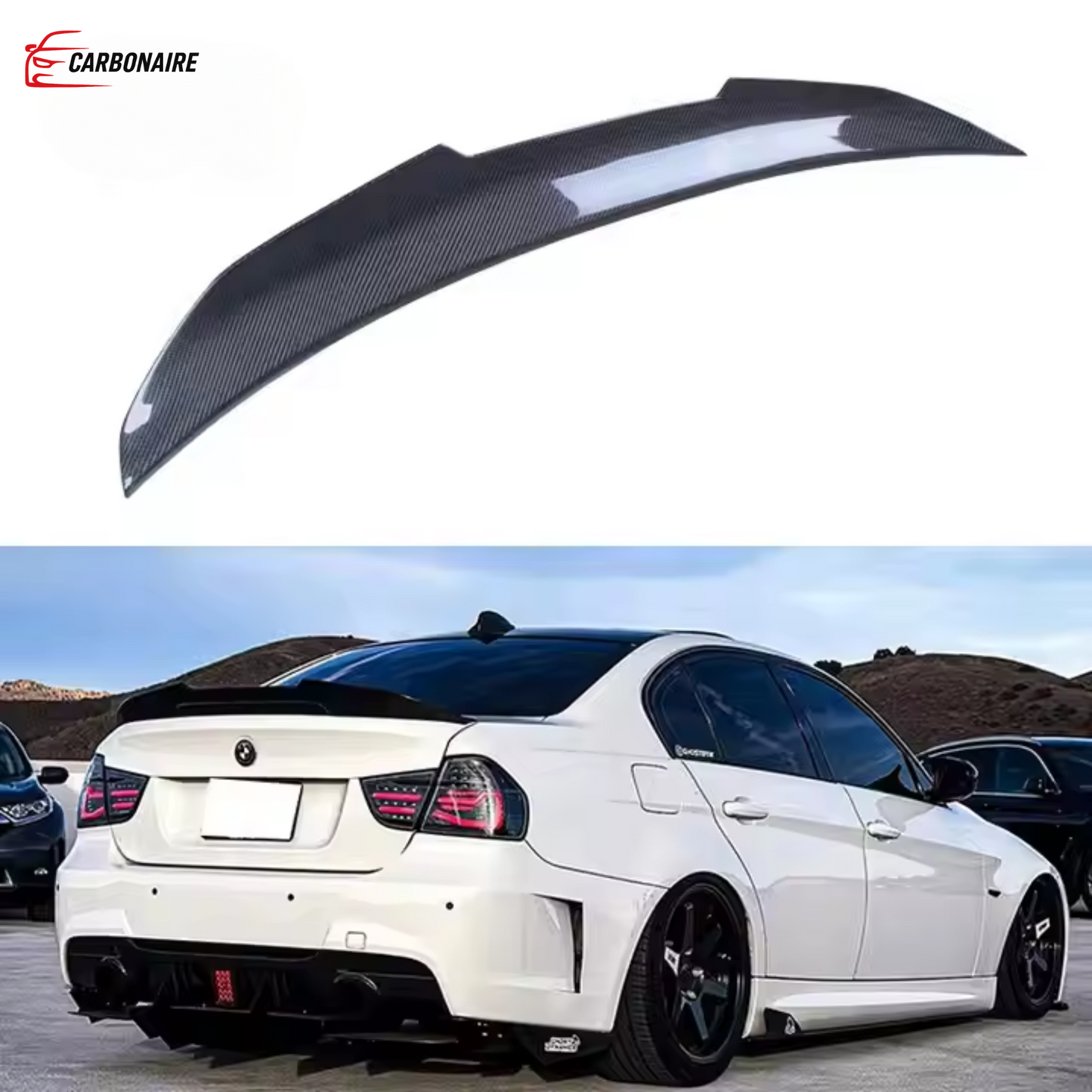 BMW E90/E92/E93 Rear Spoiler Trunk Wing Carbon Fiber M3 PSM Style (2004-2013)