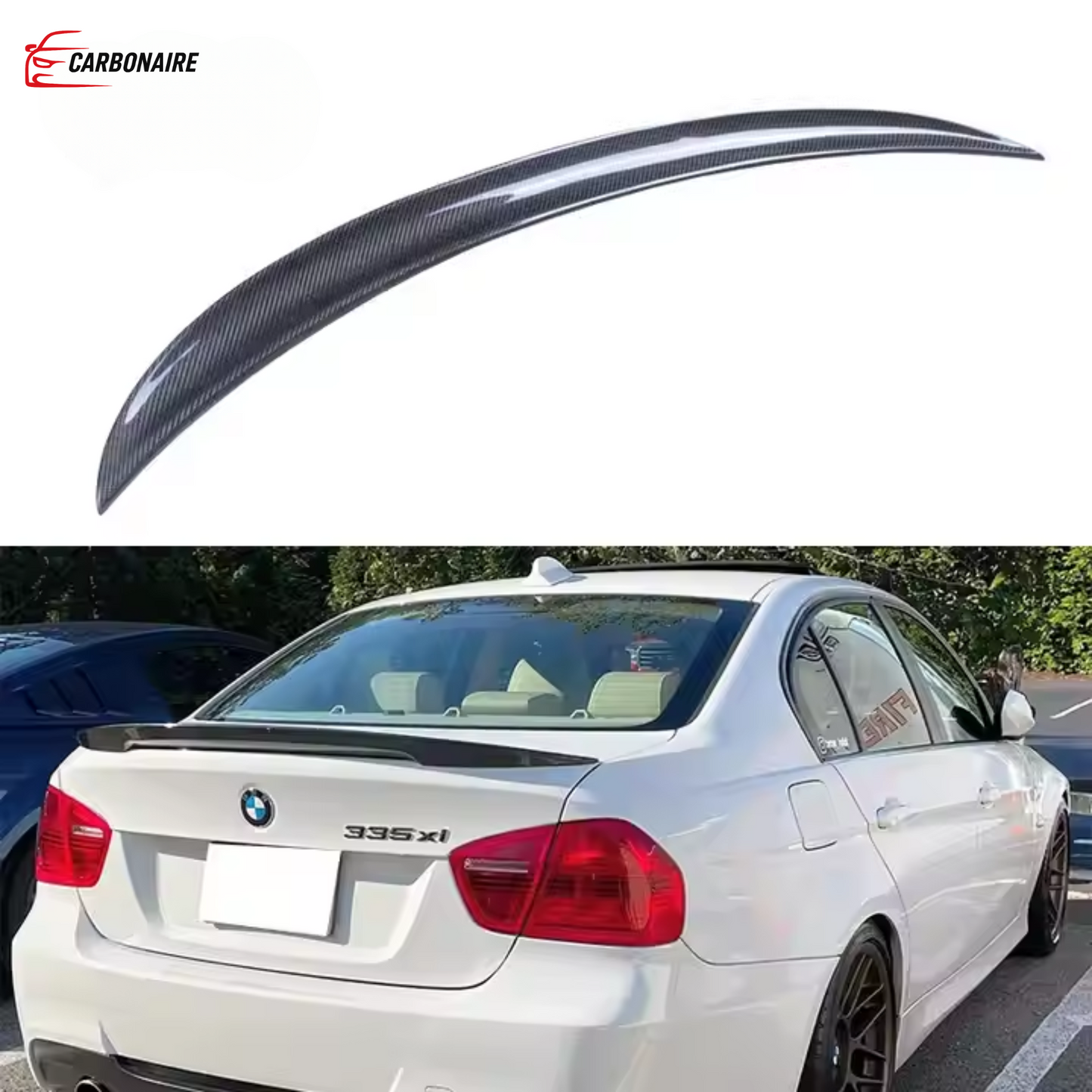 BMW 3 E90/E92/E93 Rear Spoiler Carbon Fiber M3 P Style