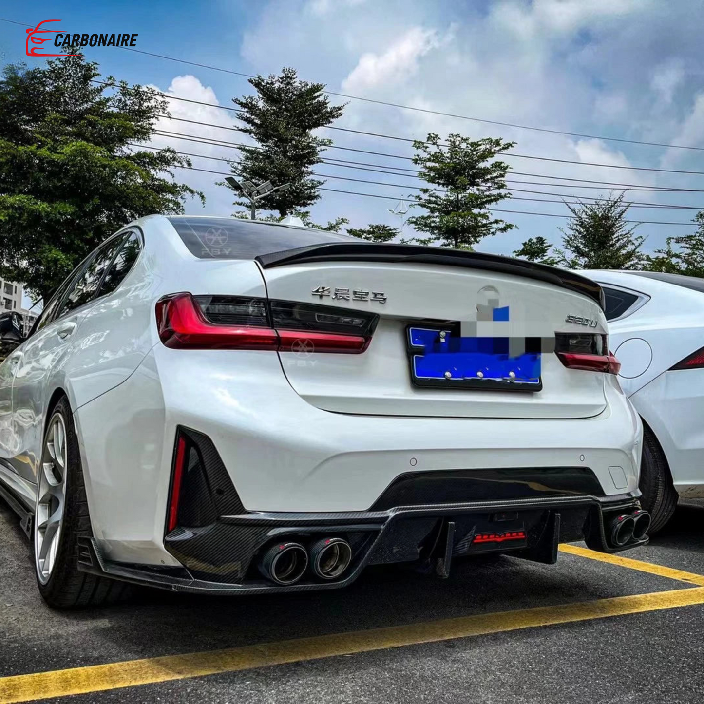 Carbon Fiber TAKD Style Rear Bumper Diffuser for BMW 3 Series G20 LCI