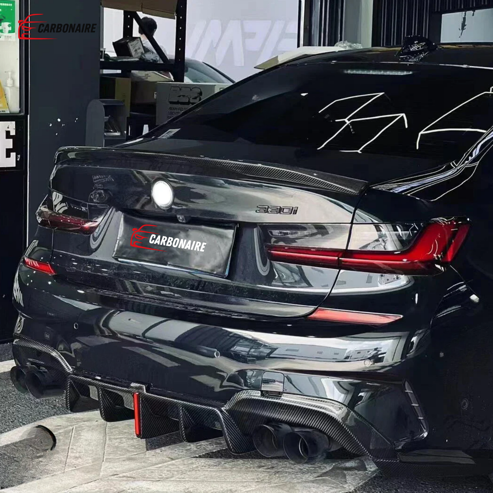 M340i Carbon Fiber KB Style Rear Bumper Diffuser for BMW 3 Series G20 2019-2023